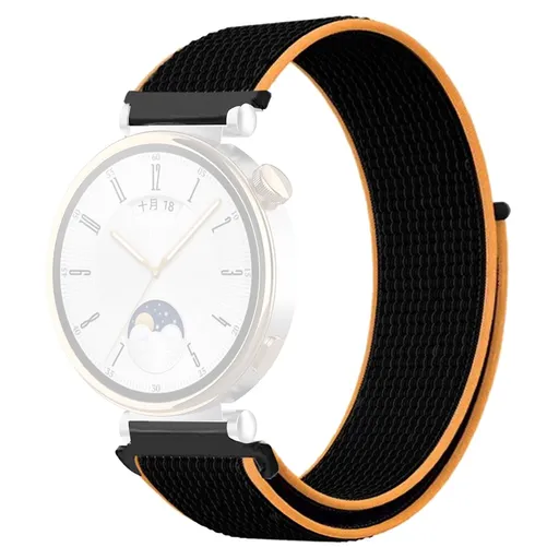 NYLON Vymeniteľný remienok pre Huawei Watch GT 4 41mm BLACK-ORANGE