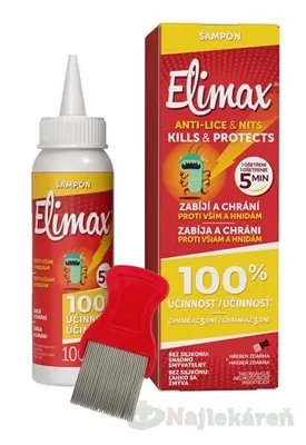 ELIMAX šampón proti všiam a hnidám s hrebeňom 100ml