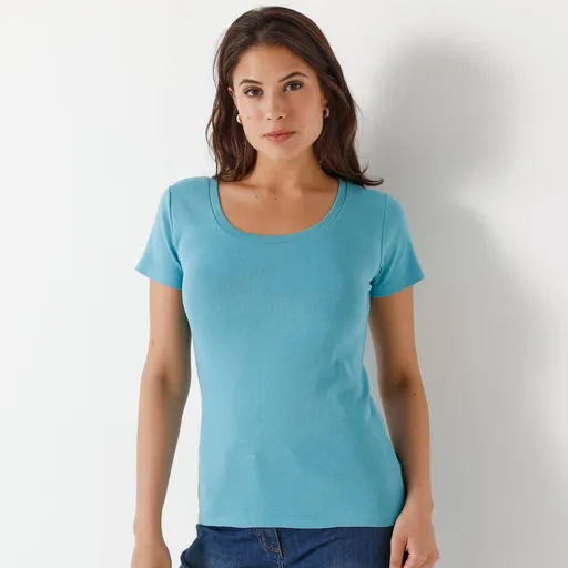 Jednofarebné tričko z bio bavlny s krátkymi rukávmi