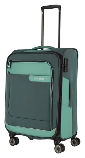 Stredný textilný kufor Travelite Viia 4w M Green