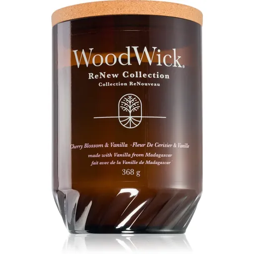 Woodwick Renew Cherry Blossom & Vanilla vonná sviečka s dreveným knotom 368 g