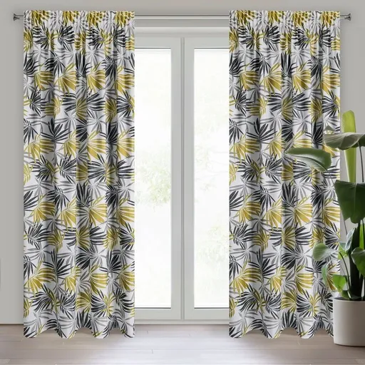 ArtFir Záves ELINA P | biela/horčicová 140 x 270 cm