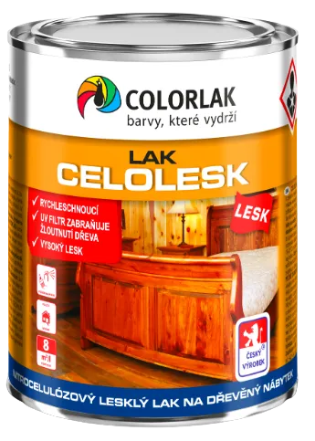 COLORLAK CELOLESK C1037 - Nitrocelulózový lak na drevený nábytok lesklý 0,75 L