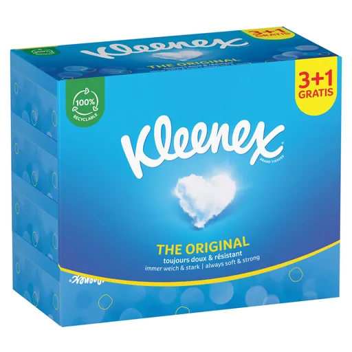 KLEENEX Papierové vreckovky 3-vrstvové Originál Box 4 x 72 kusov