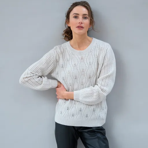 Ažúrový pulóver s dlhými rukávmi