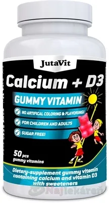 JutaVit Gumkáči Vápnik + vitamín D3 želatínové medvedíky 50 ks