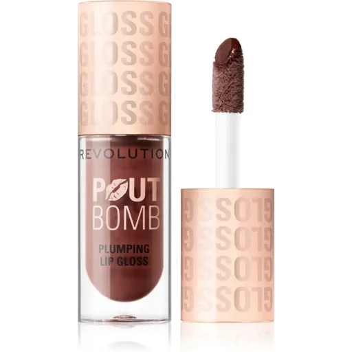 Makeup Revolution Pout Bomb lesk na pery so zväčšujúcim efektom odtieň Espresso Cool Nude 4.6 ml