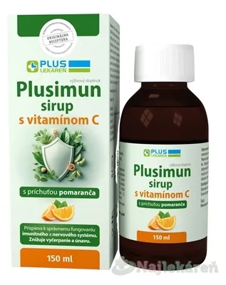 Plus Lekáreň Plusimun sirup s vitamínom C pomaranč 150 ml