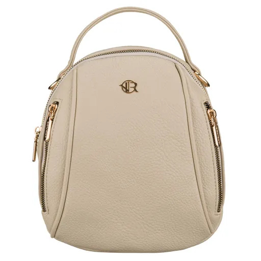 Mały plecak damski ze skóry ekologicznej w jasnobeżowym kolorze - Rovicky
