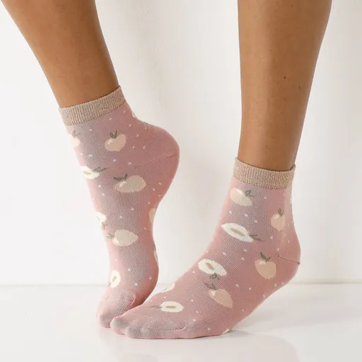 Súprava 3 párov nízkych ponožiek s potlačou ovocia