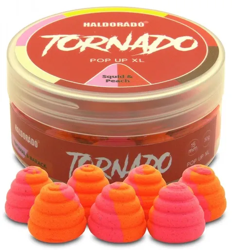Haldorádó plávajúce boilie pop-up tornado xl 30 g 15 mm - kalamáre broskyňa