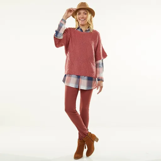 Pulóver s netopierími rukávmi po lakte