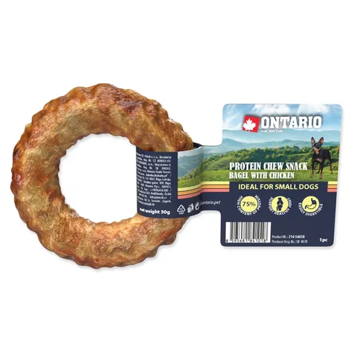 ONTARIO Žuvací bagel Proteín kura 8,9 cm