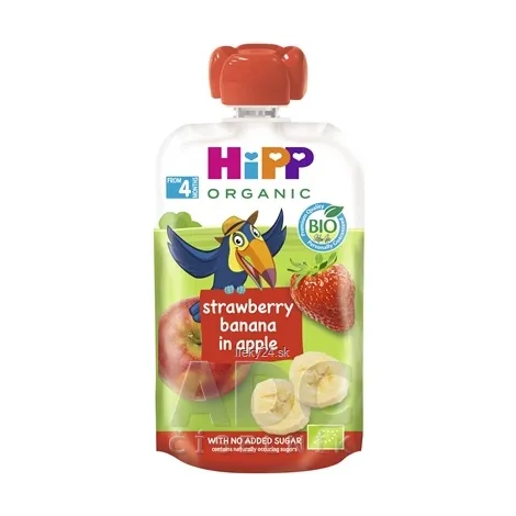 HiPP BIO 100% Ovocie Jablko Banán Jahoda