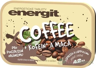 energit COFFEE energetické tablety s príchuťou espressa a capuccina 42tbl