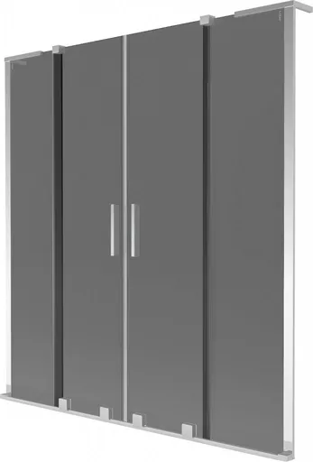 MEXEN/S - Velar L Duo dvojkrídlová posuvná vaňová zástena 160 x 150, grafit, chróm 896-160-003-42-01