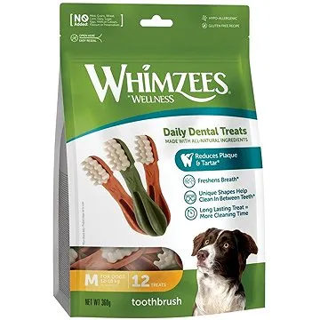 Whimzees Dental zubná kefka pre psa M 30 g, 12 ks v balení (8718627750674)