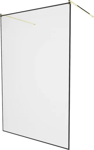 MEXEN/S - KIOTO samostatne stojaca sprchová zástena 120 x 200, transparent/čierna vzor 8 mm, zlatá 800-120-002-50-70