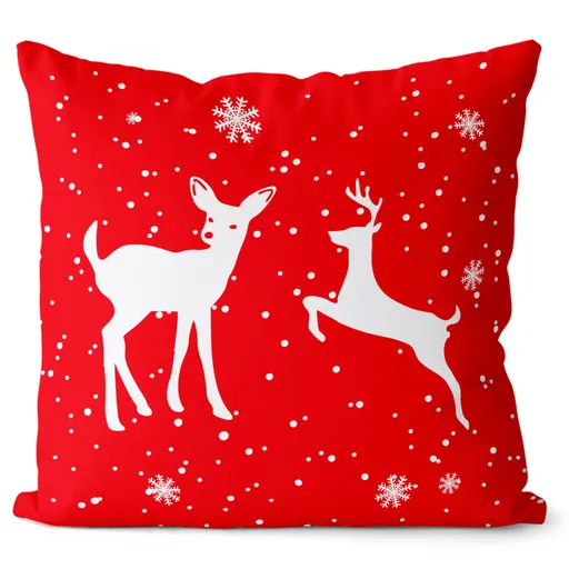Vankúš Vianočné sobi (Veľkosť: 40 x 40 cm)