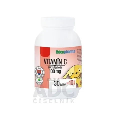 EDENPharma VITAMÍN C 100 mg príchuť jahoda