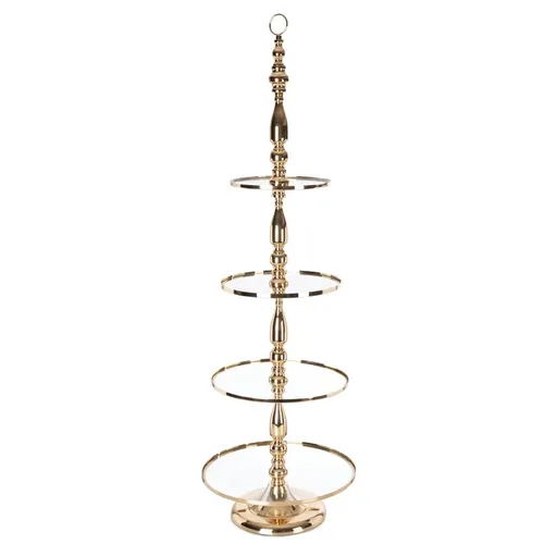 ArtFir Dekoračný etažér MARI 01 | zlatá 40 x 40 x 123 cm