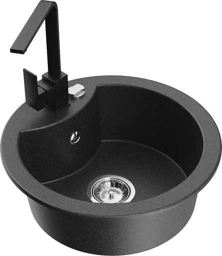 MEXEN/S MEXEN/S - Diego granitový drez 1-miska vrátane batérie Rita, čierny kropenatý 6512-76-670300-70