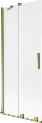 MEXEN/S - Velar dvojkrídlová posuvná vaňová zástena 85 x 150, dekor, zlatá 896-085-000-31-50