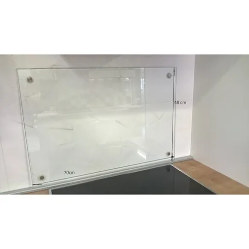 Sklo za varnou dosku 70x48 cm s úchyty SKLO70