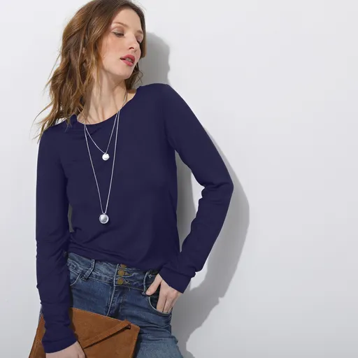 Strečové tričko s okrúhlym výstrihom