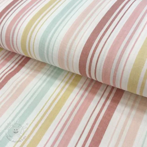 Dvojitá gázovina/mušelín Beach Stripe red