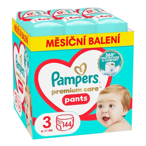 PAMPERS Premium Care veľ. 3 plienkové nohavičky 6 -11 kg 140 ks