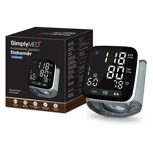 SIMPLYMED Automatický zápästný digitálny tlakomer U63I