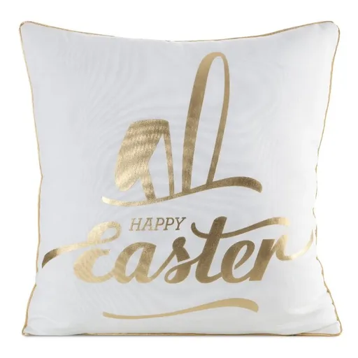 ArtFir Veľkonočná obliečka na vankúš EASTER 41 | biela/zlatá 45 x 45 cm