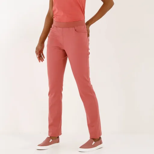 Pohodlné dlhé keprové nohavice s pružným pásom