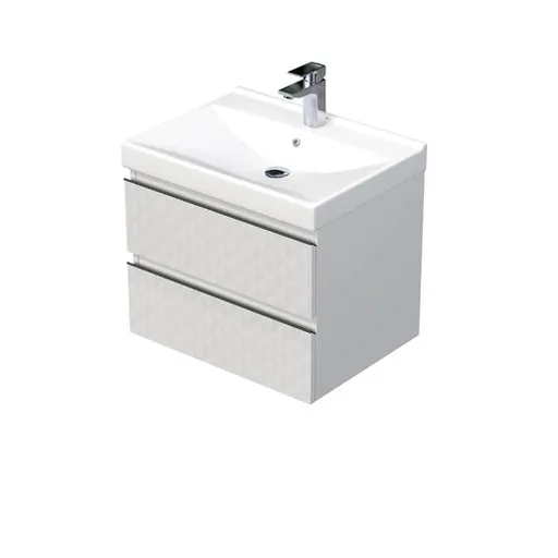 Kúpeľňová skrinka s umývadlom SAT Cube Way 60x47,5x46 cm biela mat CUBE3D46602ZBVER
