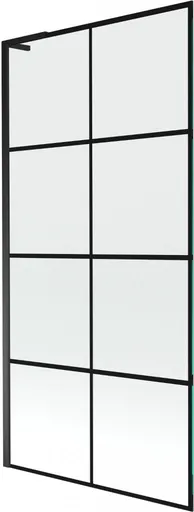 MEXEN/S - Next L vaňová zástena FIX 90 x 150, čierna vzor, čierna 895-090-000-03-77-70