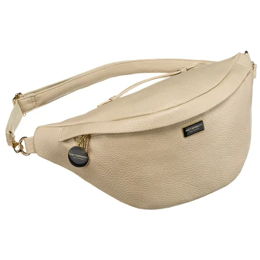 Béžová dámska ľadvinka z eko kože na bedrá alebo rameno