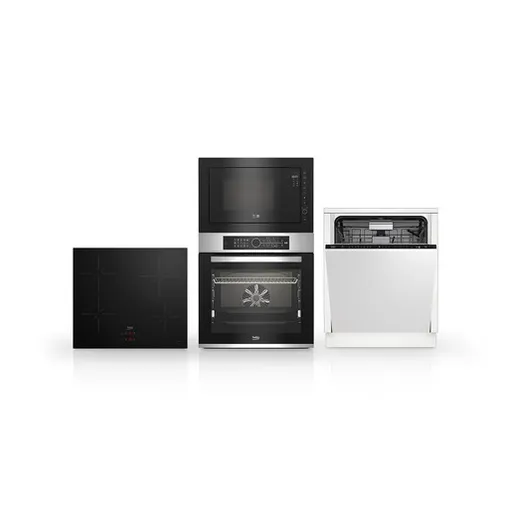 Set spotrebičov Beko BBIM12400XCS+ HII64400SMT+ BDIN36535+ BMGB25333BG