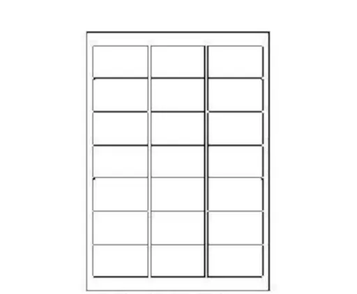 Samolepiace etikety 63,5 x 38,1 mm, 21 etikiet, A4, 100 listov