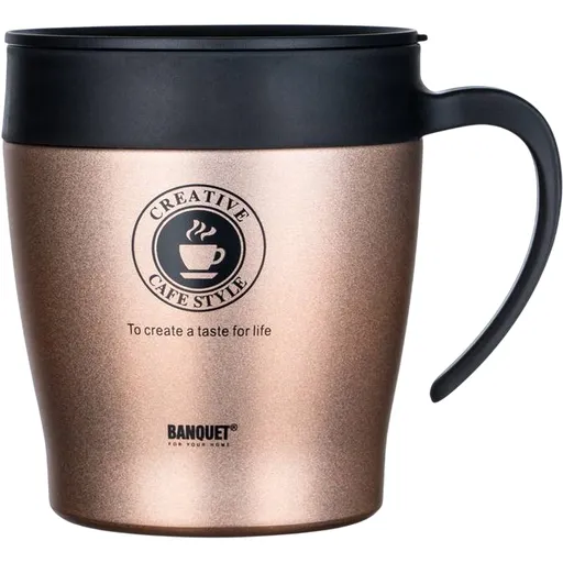 Banquet Termohrnček cestovný TAZZA 330 ml, hnedá