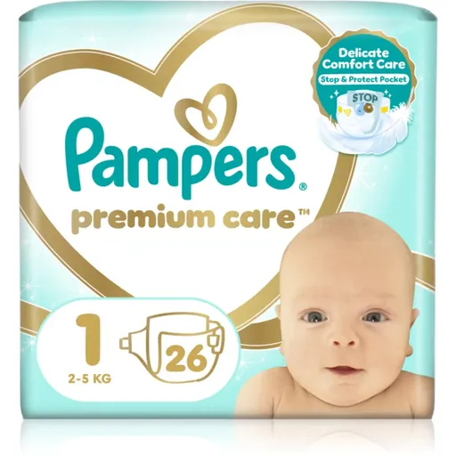 Pampers Premium Care Size 1 jednorazové plienky 2-5 kg 26 ks