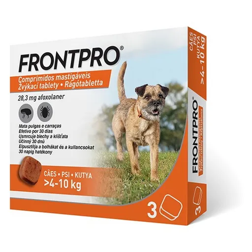 FRONTPRO® antiparazitárne žuvacie tablety pre psov (4-10 kg) 28,3 mg 3 kusy