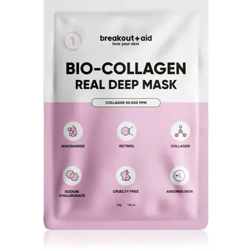 breakout + aid Bio-Collagen Real Deep Mask nočná maska s kolagénom 1 ks