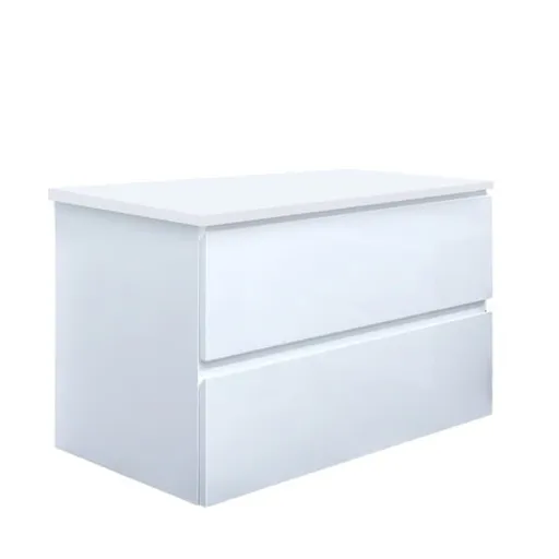 Kúpeľňová skrinka s krycou doskou SAT B-Way 79x50x45 cm biela lesk BWAY280WDESK