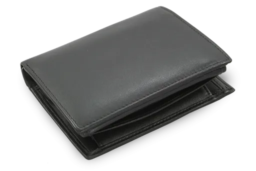 Čierna pánska kožená peňaženka s vnútornou zápinkou určená pre políciu 514-5424P-60