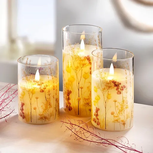 Weltbild LED svíčky Fiori v dekorativní sklenici, sada 3 ks