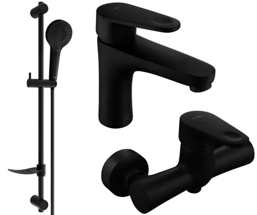 MEXEN/S - Kama DF05 Set umývadlovej a sprchovej batérie s príslušenstvom, čierna 72504DF05-70