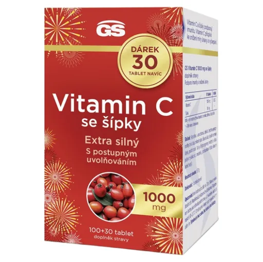 GS Vitamín C1000 so šípkami 100+30 tabliet NAVYŠE