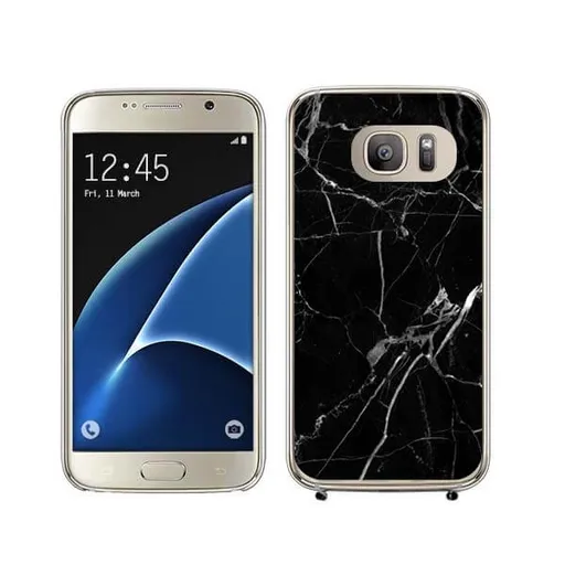 PROTEMIO MY ART kryt Samsung Galaxy S7 Edge BLACK MARBLE (142)