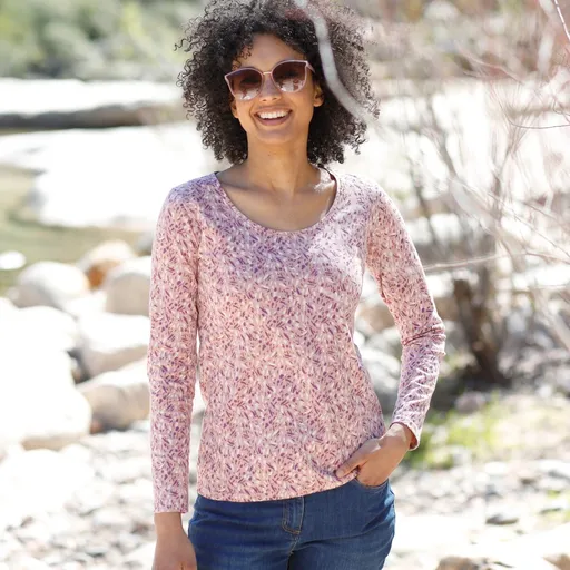 Tričko z bio bavlny s potlačou a dlhými rukávmi